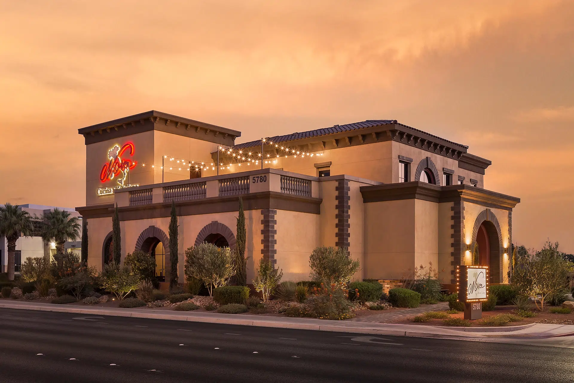 POV From Flamingo Road - Nora's Cuisine is an Italian restaurant on Flamingo Road in Las Vegas, NV.